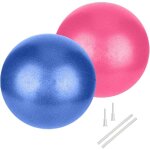 Lot de 2 ballons pilates 25cm bleu / rose pour yoga fitness grossesse bureau renforcement musculaire ...