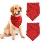 Lot de 2 bandanas rversibles triangulaires pour chien accessoire de nol pour chiens chats et animaux ...