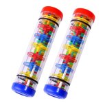 Lot de 2 btons de pluie de 20 cm instrument de musique color hochet  effet pluie jouet pour bbs ...