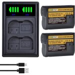 Lot de 2 batteries et chargeur en - el15c en - el15b en - el15 pour nikon z8 z7ii z7 z6 z6ii z5 d780 ...