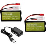 Lot de 2 batteries li - ion 74v 3000mah 15c 2s avec prise jst - 2p et chargeur 2 - en - 1 udirc ud1601 ...