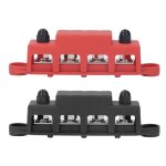 Lot de 2 blocs de distribution dalimentation � vis m8 barre omnibus � 4 bornes dc 48 v 250 a pour automobile ...