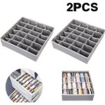 Lot de 2 boîtes de rangement séparateurs de tiroirs pliables à 24 cellules pour le rangement de chaussettes ... Lot de 2 boîtes de rangement séparateurs de tiroirs pliables à 24 cellules pour le rangement de chaussettes ...