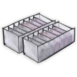 Lot de 2 botes de rangement pliables pour vtements jeans 7 compartiments gris pour pantalons leggings ...