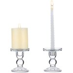 Lot de 2 bougeoirs en verre transparent pour pilier hauteur 115 cm double chandelier  utiliser pour ...