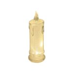 Lot de 2 bougies led rechargeables usb sans flamme avec flash fin 18 cm blanc chaud