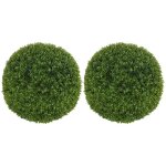 Lot de 2 boules de buis artificielles homcom 40 cm protection uv dcoration pour la maison le jardin ...