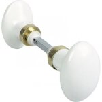 Boutons de porte en porcelaine de limoges laitonn - lot de 2 - carr 7mm