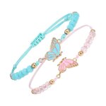 Lot de 2 bracelets assortis damiti� papillon r�glables pour meilleurs amis faits � la main bijoux pour ...