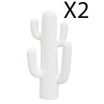Lot de 2 cactus décoratifs plante artificielle décorations dextérieur coloris blanc - longueur 28 x profondeur ... Lot de 2 cactus décoratifs plante artificielle décorations dextérieur coloris blanc - longueur 28 x profondeur ...
