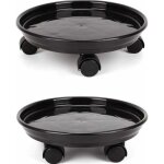 Lot de 2 caddies de plante support de fleurs rond sur roues heavy duty rack avec roulettes yyv