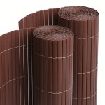 Lot de 2 canisses brise vue en pvc tube platcl�ture protection pour jardin terasse balcon coloris marron ...