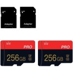 Lot de 2 cartes m�moire haute vitesse 256 go classe 10 avec adaptateur pour tablette appareil photo drone[ym15 ...