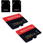 Lot de 2 cartes micro sd 256go classe 10 avec adaptateur sd haute vitesse pour tablette appareil photo ...