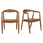 Lot de 2 chaises avec accoudoirs en bois de teck massif fonc� - maui meubletmoi