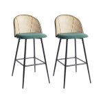Lot de 2 chaises de bar cornell m�tal vert