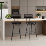 Lot de 2 chaises de bar design moderne siège en cuir pu cadre en métal noir pour bar cuisine restaurant ... Lot de 2 chaises de bar design moderne siège en cuir pu cadre en métal noir pour bar cuisine restaurant ...