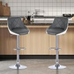 Lot de 2 chaises bar - mengda - tabouret de bar - pu cuir - avec dossier - réglage en hauteur - maximale120 ... Lot de 2 chaises bar - mengda - tabouret de bar - pu cuir - avec dossier - réglage en hauteur - maximale120 ...