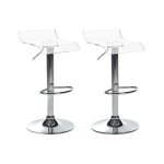 Lot de 2 chaises de bar neum transparent