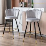 Wahson tabouret lot de 2 tabouret de bar en velours chaise de bar avec pieds en m�tal tabouret haut pour ...