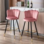 Wahson tabouret lot de 2 tabouret de bar en velours chaise de bar avec pieds en mtal tabouret haut pour ...
