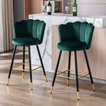 Wahson tabouret lot de 2 tabouret de bar en velours chaise de bar avec pieds en m�tal tabouret haut pour ...