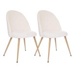 Lot de 2 chaises bouclette slano blanc atmosphera - blanc Lot de 2 chaises bouclette slano blanc atmosphera - blanc