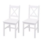 Chaises de cuisine - design rustique - bois de pin blanc - lot de 2 - capacit 150 kg - style campagne ...