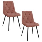 Lot de 2 chaises élégantes - pieds en métal noir - design moderne - chaises de salle à manger rembourrées ... Lot de 2 chaises élégantes - pieds en métal noir - design moderne - chaises de salle à manger rembourrées ...