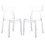 Lot de 2 chaises gemma en polycarbonate transparent empilables design moderne pour salle � manger espaces ...