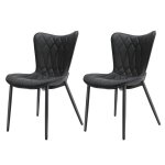 Lot de 2 chaises homemiyn - design en simili cuir r�sistant ? �l�gance moderne et robustesse en noir ...