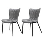 Lot de 2 chaises homemiyn en simili - cuir gris r�sistant aux griffes ? confort premium et robustesse ...