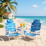 Lot de 2 chaises de jardin pliables costway tissu oxford dossier rglable  5 niveaux oreiller porte ...