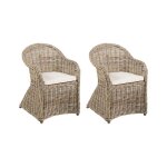 Lot de 2 chaises de jardin en rotin naturel susua ii