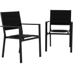 Lot de 2 chaises de jardin chaise de jardin - salut - charge 150kg - pour cour balcon piscine - fauteuils ...