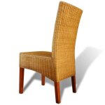 Lot de 2 chaises  manger chaise de cuisine vidaxl marron rotin naturel c25