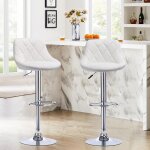 Lot de 2 chaises - mengda - pu cuir tabouret de bar - avec dossier - rglage en hauteur - style moderne ...