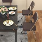 Lot de 2 chaise - mipan - cuir pu douillet chaises pliantes - chaise visiteur - chaise salle a manger ...