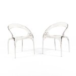 Lot de 2 chaises nebula en polycarbonate transparent au design �l�gant et moderne d�ales pour espaces ...