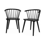 Lot de 2 chaises noires à barreaux en bois et contreplaqué. paula. l 51 x p 53 x h 75cm Lot de 2 chaises noires à barreaux en bois et contreplaqué. paula. l 51 x p 53 x h 75cm