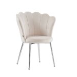 Lot de chaises nymphea pieds chrome assise velours
