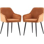 Lot de 2 chaises de salle à manger en velours avec accoudoirs - ainpecca - dossier large - confortables ... Lot de 2 chaises de salle à manger en velours avec accoudoirs - ainpecca - dossier large - confortables ...