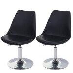 Chaises pivotantes - lot de 2 - marque - réglables en hauteur - pvc noir - piètement chrome Chaises pivotantes - lot de 2 - marque - réglables en hauteur - pvc noir - piètement chrome