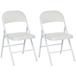 Lot de 2 chaises pliantes homcom chaises de salle à manger portables avec coussin en revêtement synthétique ... Lot de 2 chaises pliantes homcom chaises de salle à manger portables avec coussin en revêtement synthétique ...