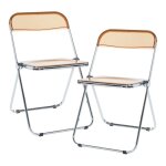 Lot de 2 chaises pliantes pornainen 74 x 46 x 47 cm orange transparent
