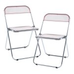 Lot de 2 chaises pliantes pornainen 74 x 46 x 47 cm rose transparent