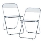 Lot de 2 chaises pliantes pornainen 74 x 46 x 47 cm transparent