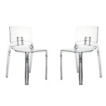 Lot de 2 chaises en polycarbonate transparent design moderne lger rsistantes pour cuisine salle  manger ...