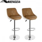 Lot de 2 chaises de pu cuir - mengda - tabouret de bar - 360� - pour cuisine bar restaurant - charge ...