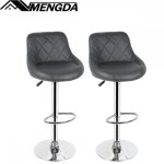 Lot de 2 chaises de pu cuir - mengda - tabouret de bar - r�glage en hauteur - pour cuisine bar restaurant ...